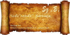 Szánthó Barbara névjegykártya